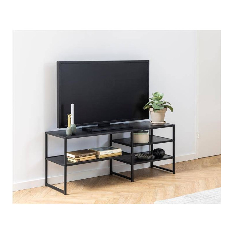 Stolik RTV Industrialny Actona Seaford 120cm | Czarny