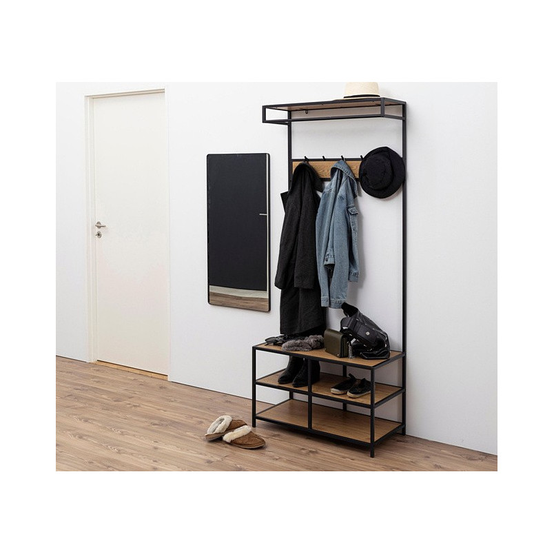 Regał industrialny Actona Seaford 77cm - Półki i wieszak