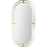 Lustro owalne glamour Avec Intesi | Złota rama, 90cm