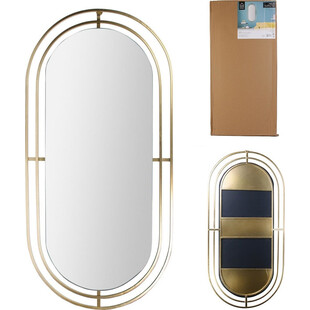Lustro owalne glamour Avec Intesi | Złota rama, 90cm