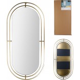 Lustro owalne glamour Avec Intesi | Złota rama, 90cm