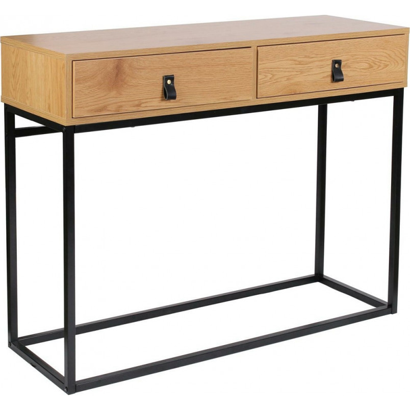 Konsola loft Abbott | Intesi - 100x35cm, dąb/czarny