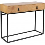 Konsola loft Abbott | Intesi - 100x35cm, dąb/czarny