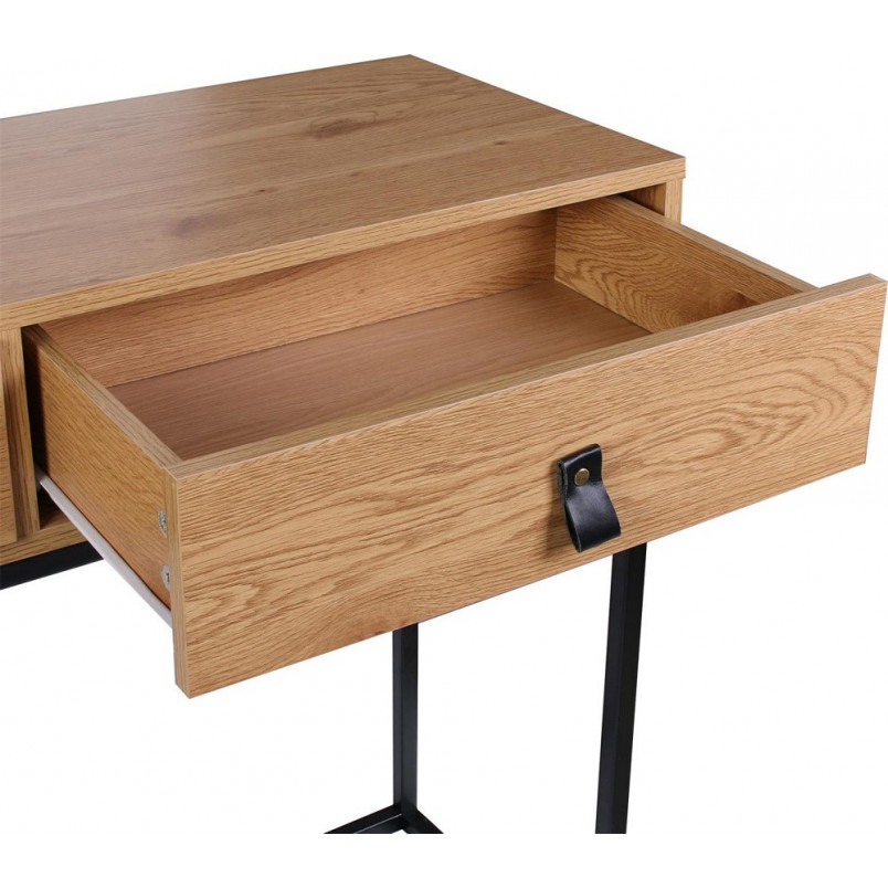 Konsola loft Abbott | Intesi - 100x35cm, dąb/czarny