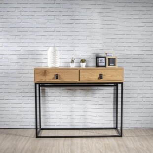 Konsola loft Abbott | Intesi - 100x35cm, dąb/czarny