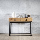 Konsola loft Abbott | Intesi - 100x35cm, dąb/czarny