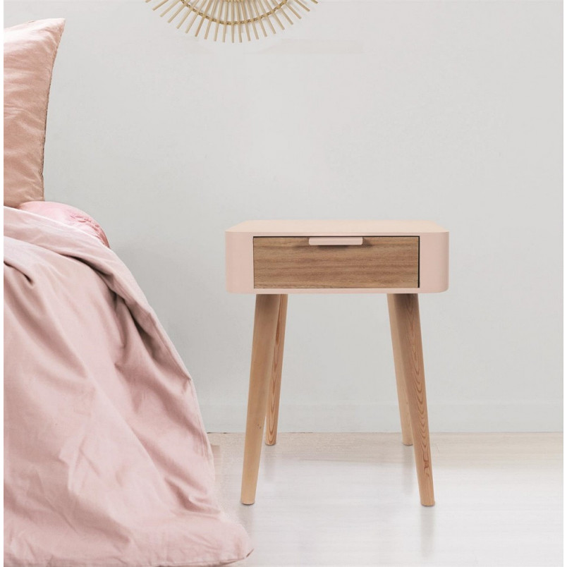Szafka nocna Padano, różowa, 35cm - Intesi | Skandynawski design