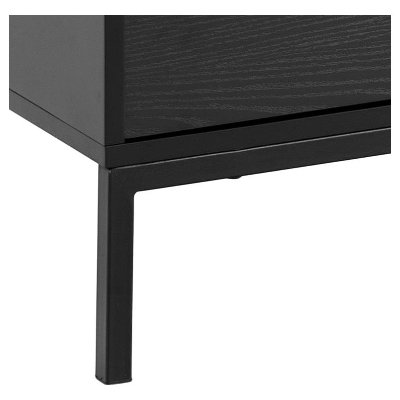 Szafka RTV Actona Seaford 140cm Czarna | Salon w Stylu Industrialnym