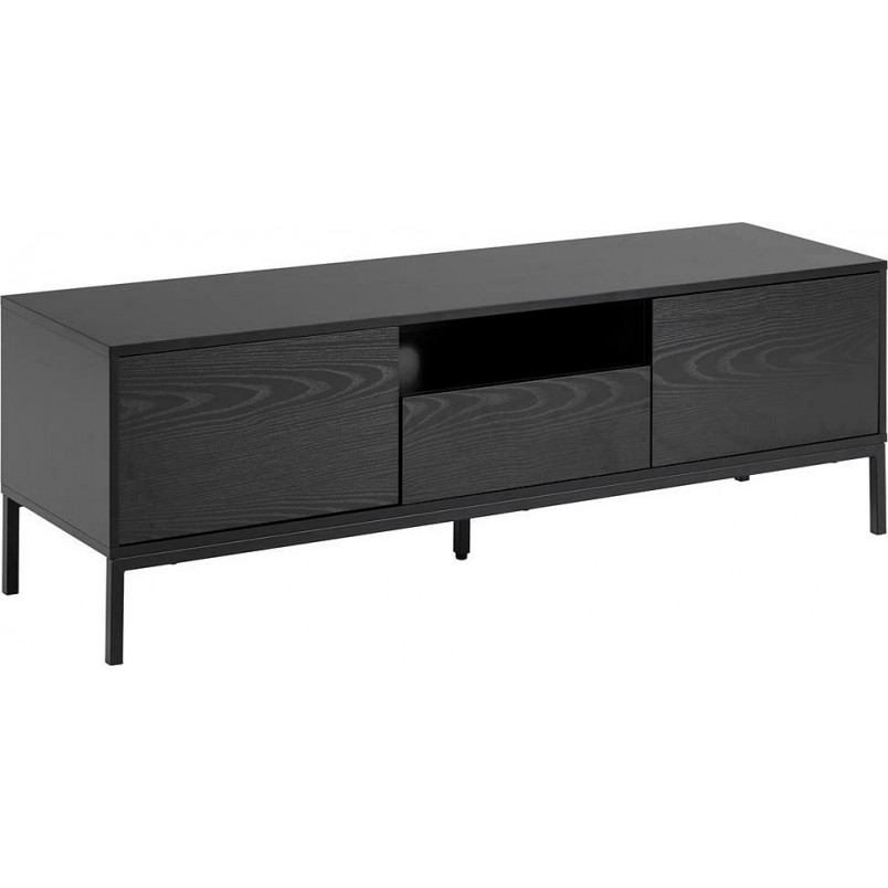 Szafka RTV Actona Seaford 140cm Czarna | Salon w Stylu Industrialnym