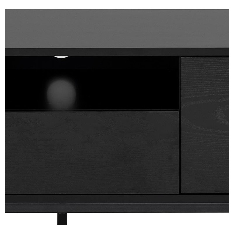 Szafka RTV Actona Seaford 140cm Czarna | Salon w Stylu Industrialnym