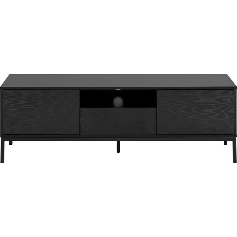 Szafka RTV Actona Seaford 140cm Czarna | Salon w Stylu Industrialnym