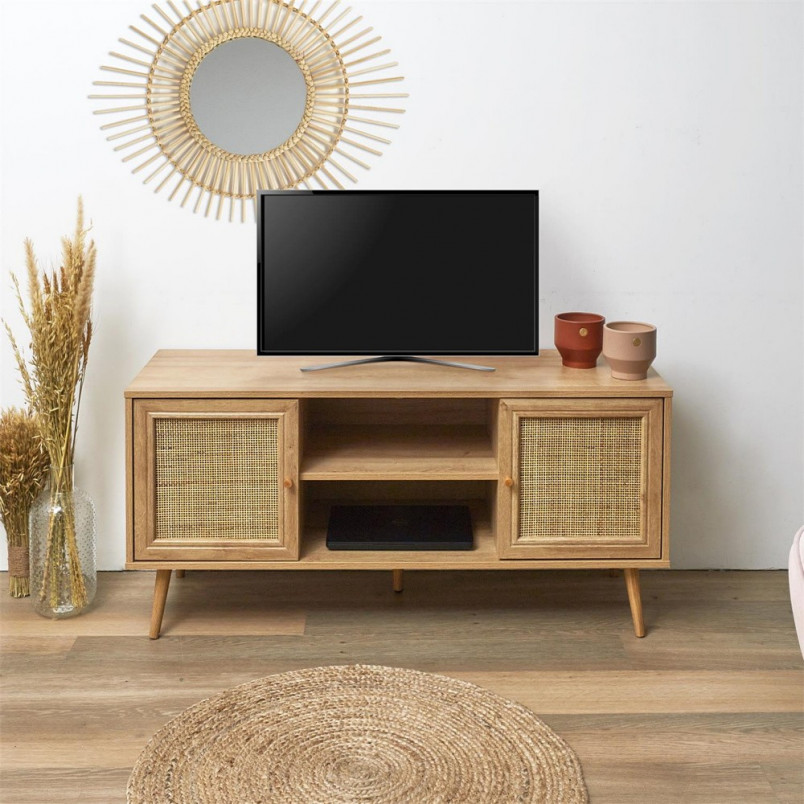 Szafka RTV Boho Bali 115cm Intesi - Naturalny Design