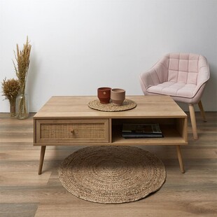 Stolik kawowy Bali | Intesi - Boho, drewno, szuflada