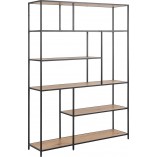 Regał Actona Seaford 14 | Dąb/Czarny | 135cm
