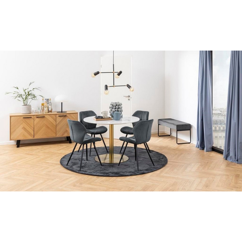 Krzesło pikowane Petri antracyt Actona - Stylowy design!