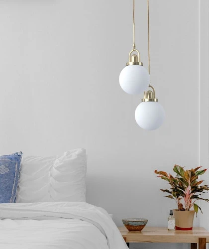 Lampa wisząca szklana kula do salonu Bullet